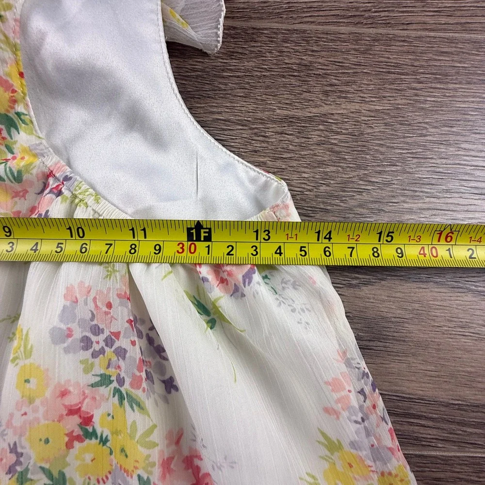 Ralph Lauren Girls Floral Chiffon Ruffle Racerback Dress Multi Size 12 Summer